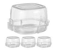 ULDIGI 4 Pièces Lot de Protège-boutons Cuisinière Résistants Chaleur Protection Sécurisée Anti-huile Transparent Couvre Boutons Gaz et Électrique avec Verrou Garçon Fille Protection pour