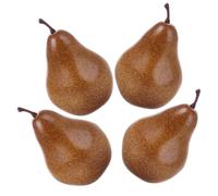 ULDIGI 4 Pièces Poire Artificielle Décorative Réaliste Fruit Ornement pour Vitrine Cuisine Bureau et Enseignement Modèle et Compact Couleur Vive Simulation Haute