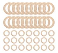 ULDIGI 40 Cercles en Bois Beige pour Loisirs Créatifs, Anneaux Solides et Résistants, pour Projets DIY et Macramé, Kit Création Bijoux Artisanal