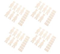 ULDIGI 40 Pièces Wooden Cutouts Unfinished Boy Shape Versatile DIY Craft Slices For School Projects And Home Decor