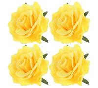 ULDIGI 4pcs Épingles à Cheveux en Tissu Rose Jaune Simulant une Fleur, Accessoire DIY Élégant et Coloré pour Plage et Fête Musicale, Clip Facile pour Cheveux et Vêtements