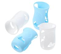 ULDIGI 4pièces Lot De Housses Pour Biberons Silicone Protection Anti-chute Et Isolante Lavables Et Respirantes Adaptées Décoration Et Protection Des Bouteilles De Lait Pour Garçon Fille