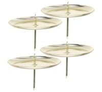 ULDIGI 4pièces Supports pour Bougies Pilier Métal Porte-bougie Chauffe-plat Décorations pour Intérieur Ornement de Table Usage pour Fêtes Salon Salle à Manger