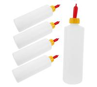 ULDIGI 5 Ensembles Bouteille De Lait De Chèvre De 400 Ml Carafe à Lait Biberon Pour Veaux Mouton Pour Cochon Lait Pour Chiot Mangeoire Pour Biberons Animaux Plastique Réutilisable