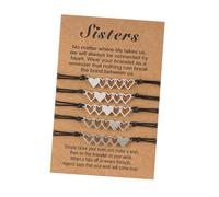 ULDIGI 5 pièces Bracelet Cœur Creux Acier Inoxydable Bracelets Amitié Ajustables pour Femmes Symboles de Lien Amoureux pour Noël et Occasions Spéciales