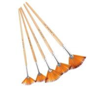 ULDIGI 5 pièces Lot de Pinceaux Éventails Nylon Résistants pour Peinture Portable Multi-Usage pour Aquarelle Acrylique et Pochoirs Kit Polyvalent pour Artistes