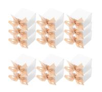 ULDIGI 50 Ensembles Lot de Boîtes Cadeaux Blanches Mini avec Ruban Doré Petites Boîtes à Dragées pour Faveurs de Mariage Anniversaire Saint-valentin et Emballage Cadeau