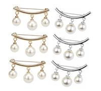 ULDIGI 6 pièces Broche Perles Lot de Épingles à Nourrice pour Col Serré Broche Foulard Métal Décorative Femme Accessoire Vêtement Ajusteur Élégant