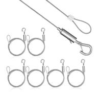 ULDIGI 6 Pièces Fil Suspendre pour Tableau en Acier Inoxydable Crochet de Sécurité Réglable, pour Lampes Plafonnières et Plantes en Pot, Câble Robuste Argenté