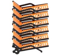 ULDIGI 6 pièces Mini Plastic Deck Lounge Chair for Dollhouse Decoration Stable Outdoor Style