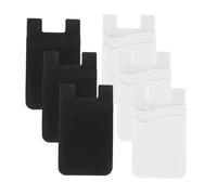 ULDIGI 6 pièces Porte-Cartes Adhésif pour Téléphone Lot de Noirs Blancs Porte-Carte et Léger pour Dos de Smartphone Portefeuille Autocollant Pratique pour Cartes de Crédit et Espèces