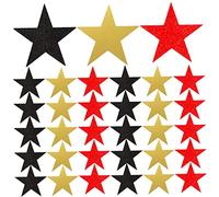 ULDIGI 60 Pièces Découpées Papier Doré Noir et Rouge pour Décoration Diy Embellissements Créatifs pour Tableaux Scolaires et Scrapbooking