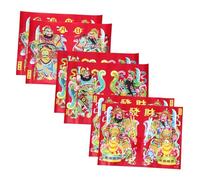 ULDIGI 6pièces Autocollants De Style Chinois Pour Porte Décoration Du Nouvel An Image Adhésive Festive De Printemps Autocollant Mural Décoratif