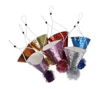 ULDIGI 7 Pièces Chapeaux Coniques de Fête Anniversaire avec Pompon, 12, 5 | Décor Festif et Joyeux, pour Peluches et Photoshoots, Lot Multicolore Compact