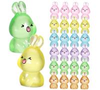 ULDIGI 84 pièces Lot de Figurines Miniatures Lapins Lumineux Résine Phosphorescente Décoration Colorée avec Oreilles Longues Ornement Décoratif pour Chambre et Jardin Assortiment