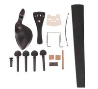 ULDIGI Accessoires Violon 4/4 en Ébène 9 Pièces Kit Complet Cordes, Touche et Pièces en Bois Dur, Fournitures pour Violon Adulte Professionnel, Usage Orchestre et Couleur Aléatoire
