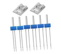 ULDIGI Aiguilles Doubles pour Machine à Coudre avec Presse-pied Accessoires Compatibles pour Tissus Tricotés Denim Kit avec Enfile-aiguille Pratique