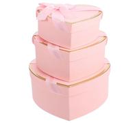 ULDIGI Boîte à Bijoux de Cœur, Carton Écologique, Taille Moyenne, pour Mariage et Fête des Mères, Rangement Parfum et Rouge à Lèvres, Set Rose