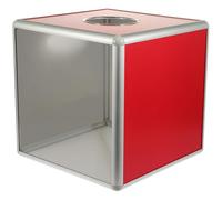 ULDIGI Boîte à Tombola Transparente 30x30x30 Cm Cadre en Alliage D'aluminium, Urne Cubique Multifonction pour Collecte de Fonds et Dons, Accessoire de Couleur Style