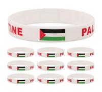 ULDIGI Bracelet en Silicone Drapeau Palestine 10 Pièces, Lot Unisexe Réutilisable, Doux et Confortable, pour Événements Sportifs et Fêtes Patriotiques