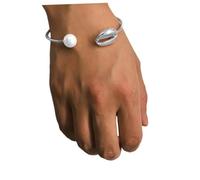ULDIGI Bracelet Shell Alliage Léger et Cuivre Design Ouvert avec Perles et Coquille Bracelet Mode Simple et Polyvalent pour Femme Amie Famille Cadeau