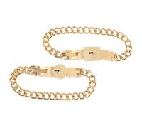 ULDIGI Bracelets de Couple Unisexes en Acier Inoxydable Doré Design Créatif Serrure et Clé Accessoires Solide Port Quotidien Idée Présent Anniversaire ou Saint-Valentin