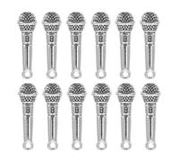ULDIGI Breloques Microphone en Alliage Antique 30 Pcs pour Création Bijoux DIY Musiciens Amateurs Argenté Vintage Accessoire Pendentif Bracelets Colliers Fête Musicale