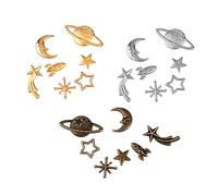 ULDIGI Breloques Remplissage Époxy Étoiles Lune 105 Pcs Diy Loisirs Créatifs Blanc k Anti-oxydant Ancien Bleu Pack 3 Création Bijoux Scrapbooking Fête Présent Vacances