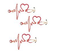 ULDIGI Broche Créative pour Infirmière en Alliage de Zinc Rouge, Lot de 3 Pièces, Accessoire Chic et Unique pour Tenue Soignante en Milieu Hospitalier