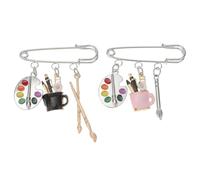 ULDIGI Broches pour Vêtements Chics en Alliage 2 Pièces, Épingles à Vêtements Décoratives Pratiques Structure Solide, pour Commémorations de Voyage
