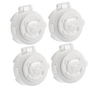 ULDIGI Cache Bouton Cuisinière Verrou de Sécurité à Bouton Blanc en ABS 4pcs Sécurité des Bébés pour Voiture Double Protection en Voiture ou Ordinateur