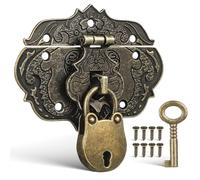 ULDIGI Cadenas à Clé Ours en Alliage Zinc Vintage Fermoir à Moraillon Métallique, Fermeture Sécurisée pour Boîtes Présents et Boîtes à Bijoux Décoratives, Ensemble 1 Pièce, Usage Maison