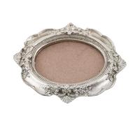 ULDIGI Cadre Photo Ovale Vintage en Métal Argenté, Décoration Murale Suspendue Crochet Triangulaire, Cadre Décoratif 3D pour Intérieur Classique, Présentoir Photo Mural pour Salon