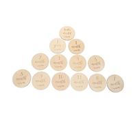 ULDIGI Cartes D'anniversaire Bébé En Bois 13pcs Cartes Jalons Mensuelles Pour Suivre La Croissance