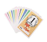 ULDIGI Cartes Mensuelles Bébé Animaux Double Face 12 Pièces pour Suivi de Croissance -né Accessoires Photo pour Maman et Bébé Présent Naissance Fille