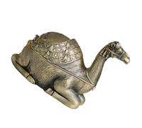 ULDIGI Cendrier en Métal Coupe-Vent avec Couvercle Grand Format Design Vintage à Motif Chameau pour Salon et Bureau Cendrier sans Fumée Facile à Nettoyer Usage Intérieur et