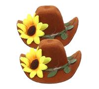 ULDIGI Chapeau Poupee 10 Pièces Décoration De Fête De Fête Chapeau De Pays Chapeaux Casquettes Miniatures Hauts De Bouteille Costume De Loup Service Chapeau De Cow-Boy Mini-vin Paniers Feutre