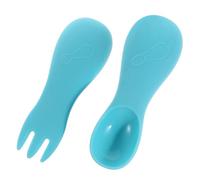 ULDIGI Coffret De Couverts En Silicone Pour Bébés 1 Ensemble De Cuillères Et Fourchettes Matériel Sûr Pratique Repas Couleur Bleue Pour L'apprentissage Alimentaire Boîte De Rangement