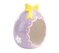 ULDIGI Coquille D'œuf de Pâques en Céramique Violette, Décoration Intérieure Artisanale, Ornement de Bureau 14x13x18 Cm, Mini Nid pour Hamster, Figurine de Collection Unique pour Maison