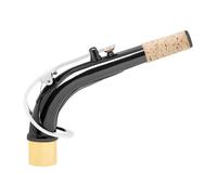 ULDIGI Courbure de Saxophone Alto en Laiton Nickelé Noir Manche de Remplacement Argenté pour Saxophone E♭ Accessoires pour Instruments de Musique Embouchure D'alto Compatible Robuste