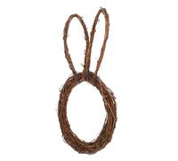 ULDIGI Couronne de Pâques en Rotin de Lapin, Décoration Printanière Artisanale pour Porte, Guirlande Murale, Couronne de Printemps Naturelle pour Intérieur et Jardin, Ornement Lapin Fait