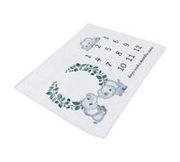 ULDIGI Couverture Mensuelle pour Bébé 100X85 CM Motif Éléphant Vert Feuilles en Flanelle Douce Peau Couverture Photo -Né pour Suivi Croissance et Séance Photo Bébé