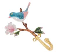 ULDIGI Crochet Mural Décoratif Oiseau Fleur en Métal Émaillé pour Manteaux | Fixation Murale Adhésive, Design Vintage en Alliage de Zinc, Vis et Chevilles Incluses pour Clés
