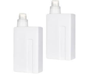 ULDIGI Distributeur de Lessive Multifonctionnel Portable en Pe Blanc, Lot de 2 Bouteilles Vides pour Détergent à Lessive, Maison et L'hôtel