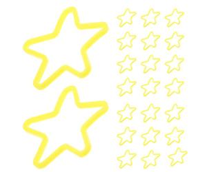 ULDIGI Élastique pour Magicien en Forme d'étoile à Cinq Branches, 50 pièces, Plastique Jaune, Usage répété, pour Spectacle de scène et fêtes d'anniversaire, débutants