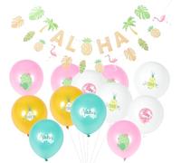 ULDIGI Ensemble de Ballons Tropicaux en Latex Bannière Flamant Rose et Cactus pour Décoration Fête Piscine Plage Thème Hawaïen