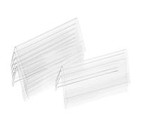 ULDIGI Étiquette Nominative pour Bureau Double Face en Plastique Transparent 12X6 CM, Lot de 10, Marque-Places en V pour Réunions et Conférences Professionnelles