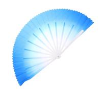 ULDIGI Éventail Pliant de Danse Chinoise Bleu 33 Os 10 CM Épais Accessoire Vintage pour Performance Tai Chi Décoration Scène Mariage Ventilateur Rétro Maniable pour Arts Martiaux