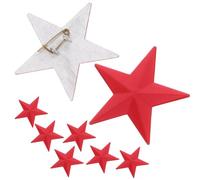 ULDIGI Lot de 10 Badges Étoile Rouge en Aluminium à Cinq Branches, Broches Élégantes et Accessoires Fiables pour Casquettes et Paquet, pour Projets DIY et Usage Personnel