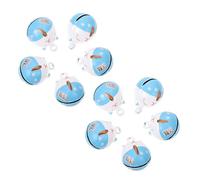 ULDIGI Lot de 10 Clochettes à Motif Chat Bleu et Blanc, Accessoires DIY pour Décoration Intérieure et Fêtes, Métal Antirouille, 24x17 Mm, Suspensions Artisanales pour Noël et Créations